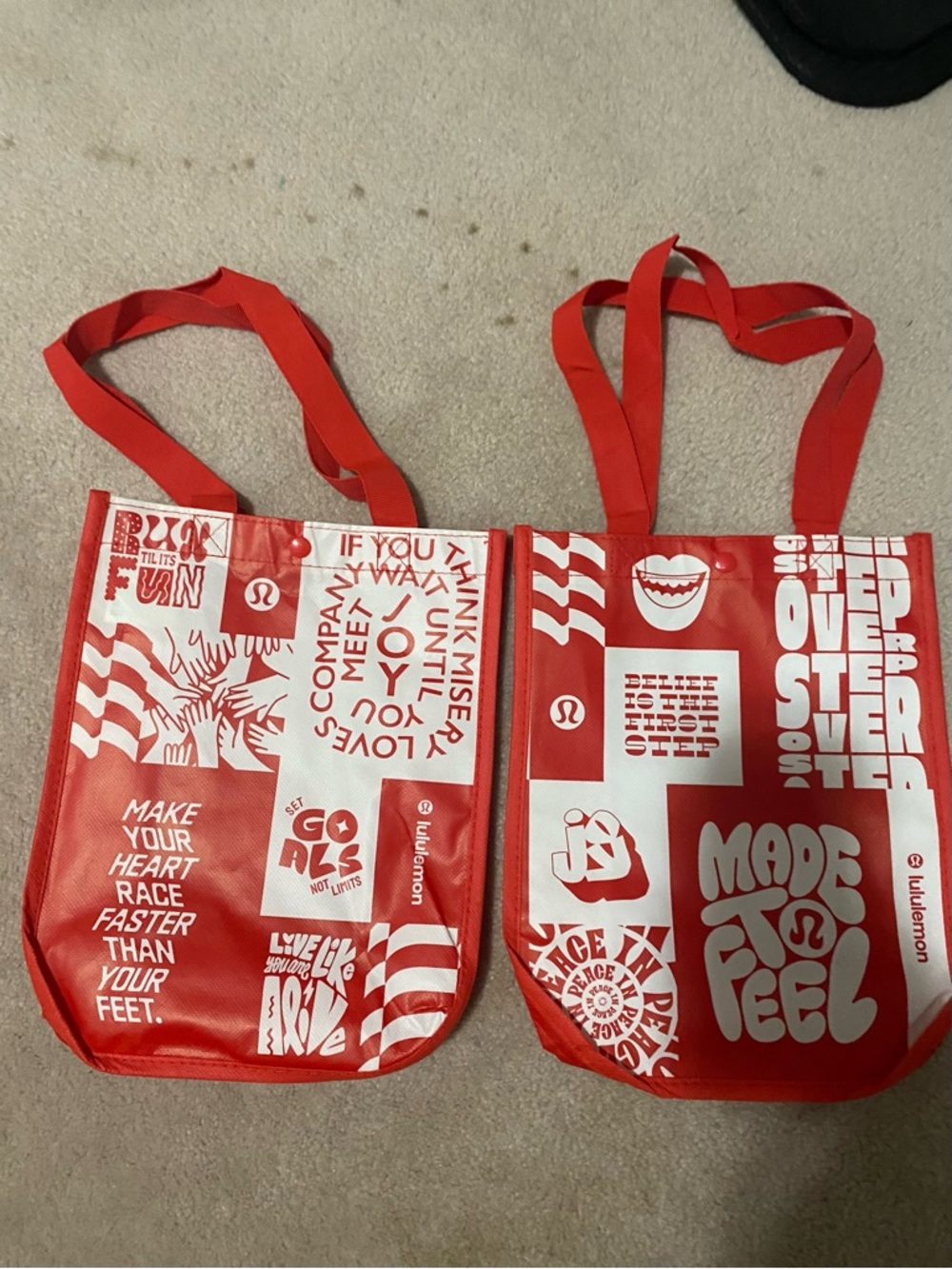 Lululemon shopping bags